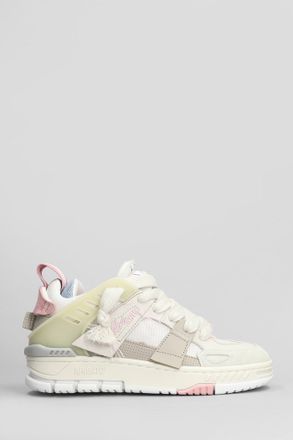 Axel Arigato Area Patchwork Sneakers In Beige Suede And Fabric