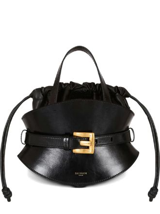 Balmain mini belted-detail tote bag - Black