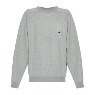 Jil Sander Hoodies & sweatvesten, Dames, Grijs, L, Katoen, Katoenen sweater met ronde hals