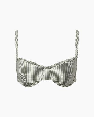 Onia Marilyn Bikini Top in Sea Spray/white at Nordstrom, Size Medium