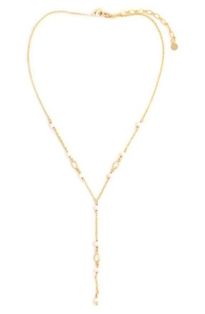 Panacea Freshwater Pearl Y Necklace in White at Nordstrom