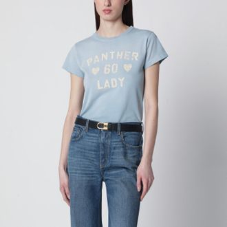 Valentino T-shirt Panther Lady azzurra