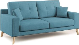 Divani.Store Danish Sof&aacute; Moderno De Tela Suave E Impermeable 206 Cm Azul Claro