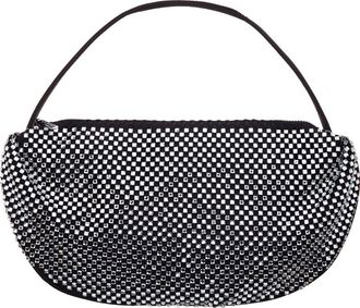 Nina Half Moon Rhinestone Mesh Shoulder Bag in Black at Nordstrom Rack