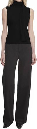 Enza Costa Cashmere Seeveless Scarf Top In Black