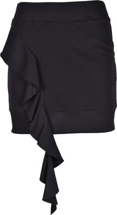 Dondup Black Mini Skirt in soft sweatshirt fabric