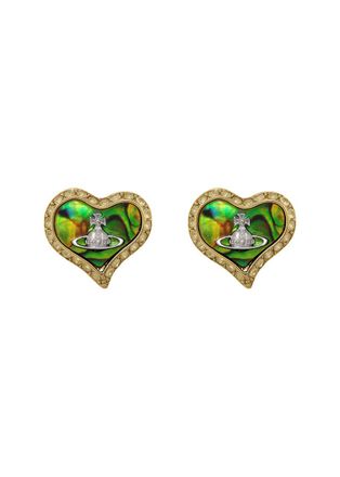 Vivienne Westwood Petra Heart Crystal-embellished Stud Earrings - Green - One Size