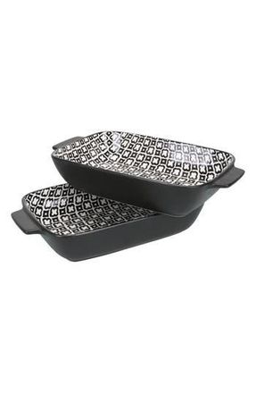 BIA Cordon Bleu Set of 2 Black Sand Geo Rectangular Baking Dishes in Black Multi at Nordstrom Rack