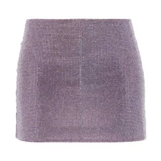 Self Portrait Shimmer Versierde Miniskirt - Dames - Rokken - Paars - Maat: 2XS Poliester