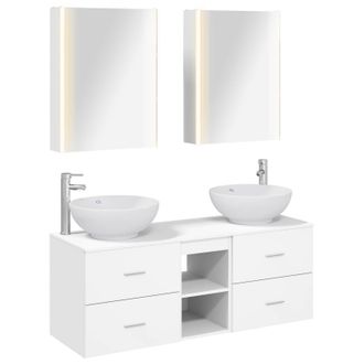 vidaXL Juego De Muebles De Ba&ntilde;o 5 Uds. Blanco Vidaxl