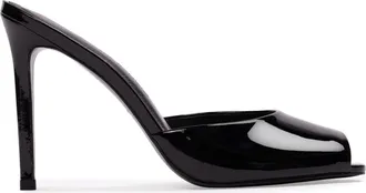 Black Suede Studio Uma 100 Mule in Black Patent Leather at Nordstrom, Size 38.5