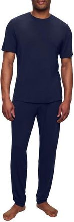 Eberjey Henry Stretch Tencel Modal Short Sleeve Pajamas in Navy at Nordstrom, Size X-Large