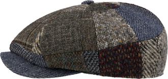 Lierys Everton Patchwork Flat Cap by Men - Made in The EU Newsboy with Peak Autumn-Winter Autumn Winter - S (54-55 cm) Mixed Colours