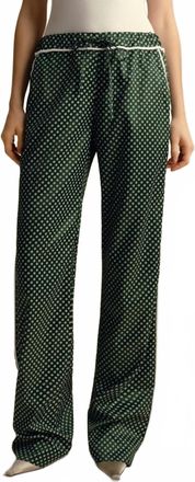 Marina Moscone Drawstring Satin Twill Pant In Micro Floral Print