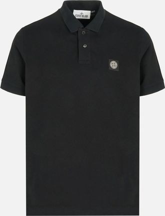 Stone Island Mens S0017 Compass Patch Polo Black - Size: 40