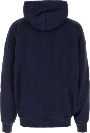 Willy Chavarria Mens Gilroy Hoodie Navy Cotton Sweater
