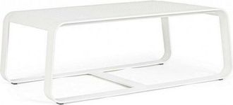 Hellin Hellin - Mesa De Centro Para Exterior En Aluminio Blanco Merrigan 105x62x H38 Cm