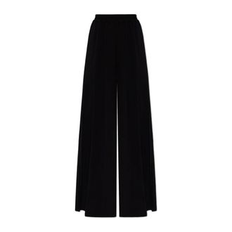 Max Mara Wide Trousers, female, Black, Size: 2XS Mxmzero Split Trousers