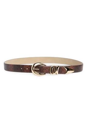 Vince Camuto Python Print Faux Leather Belt in Chocolate at Nordstrom Rack, Size X-Large