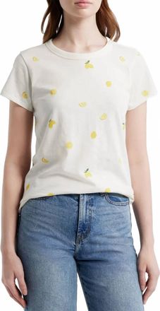 Rag & Bone Lemon Print Cotton Tee In White