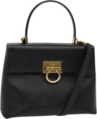 Ferragamo Pre-owned Leren Handtas - Dames - Vintage Handtas - Zwart - ONE Size - Leer - Vintage