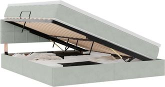 vidaXL Bed with Mattress with Headboard Light Grey 180 x 200 cm Velvet vidaXL