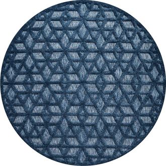 Jonathan Y Designs Talaia Neutral Geometric Indoor/Outdoor Area Rug in Navy-Blue at Nordstrom, Size 4Ft 0In X 6Ft 0In