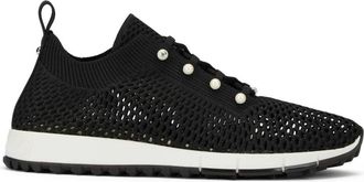 Jimmy Choo London Gebreide Sneakers met Parelversieringen - Dames - Sneakers - Zwart - 39 EU - Schoenen