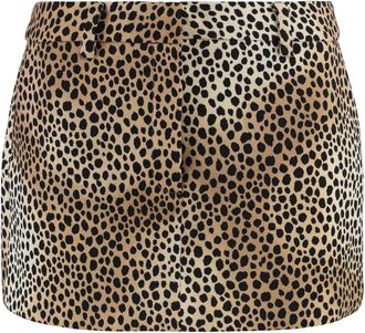 Michael Kors Cheetah Print Stretch Crepe Mini Rok - Dames - Korte rokken - Veelkleurig - M - Polyester - Rokken