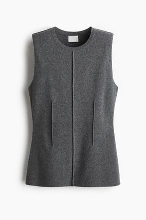 H&M Wool-blend Top in Gray Melange at Nordstrom, Size Xx-Small