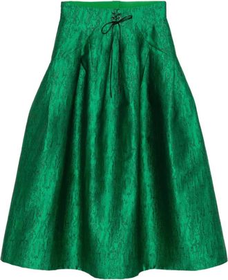 Shiatzy Chen Gonna con stampa Scape-of-Curve - Verde