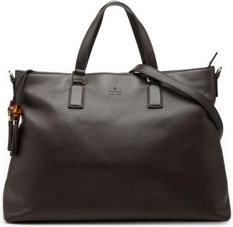 Gucci Pre-owned Gucci Calfskin Bamboo Tassel Satchel Ladies 0JTVKOVQAK16T9JL