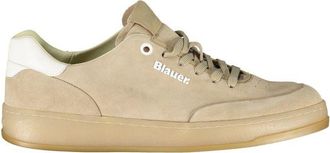 Blauer Beige Leather Mens Mens Sneaker