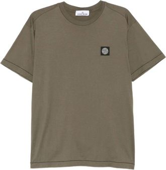 Stone Island Groene T-shirt voor mannen Aw 25 - Heren - T-shirts - Groen - XL - Katoen - Tops