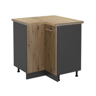 Vicco Armario De Esquina R-line, Roble Artesanal, 75.6 Cm, Et Roble