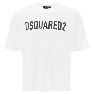 Dsquared2 Loose Fit Merklogo Wit T-shirt