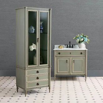 Frontgate Etienne 36 Single Bath Vanity Set with Storage Cabinet in French Patina - Frontgate