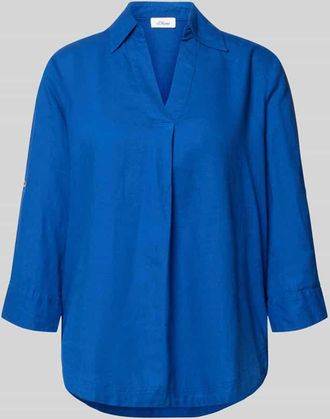 s.Oliver Red Label Relaxed Fit Hemdbluse aus Leinen-Viskose-Mix in Royal, Gr&ouml;&szlig;e 38