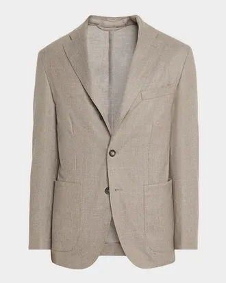 Eton Men & apos;s Wool Flannel Deconstructed Blazer Jacket