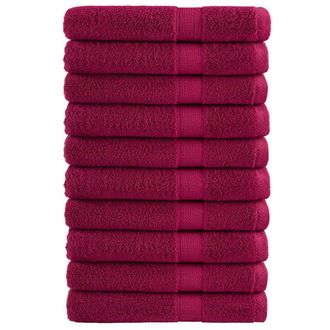 Berkfield Home Premium Towels SOLUND 10pcs Bordeaux 100x200cm 600gsm in Red