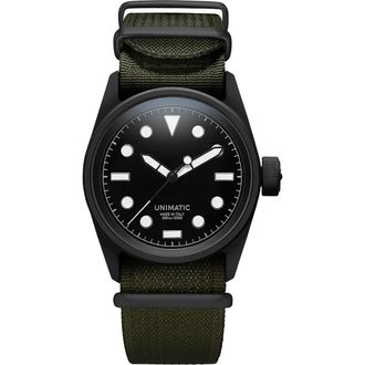 Unimatic Modello Cinque Unilight U5S-BL Automatic Watch Set, 36mm in Black at Nordstrom