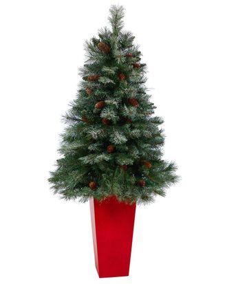 Nearly Natural 55In. Snowed French Alps Mountain Pine Artificial Christmas Tree