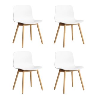 HAY About A Chair AAC 12, Eiche lackiert / white 2.0 (Kunststoffgleiter) (4er Set)