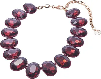 Carolina Herrera CZ Tonal Oval Crystal Necklace