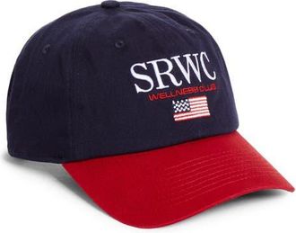 Sporty & Rich Nautical Adjustable Cotton Baseball Cap in White/dark Navy/ruby at Nordstrom