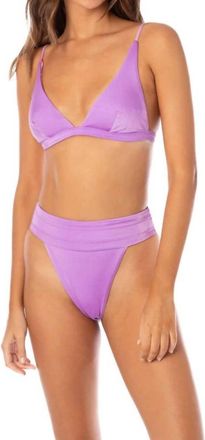 Maaji Ivy Fixed Triangle Bikini Top In Metallic Lilac