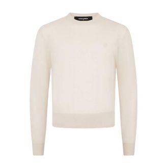Dsquared2 Round-neck Knitwear, male, Beige, Size: M Crew-neck Sweater