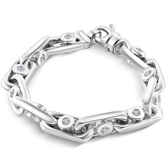 Pompeii3 5Ct Diamond Mens 14k Gold (105gram) or Platinum (170gram) 10mm Bracelet 8.75