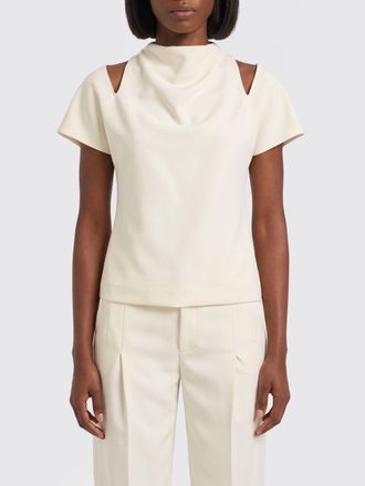 Federica Tosi Blusa in cady a maniche corte con collo alto e spalle cut-out