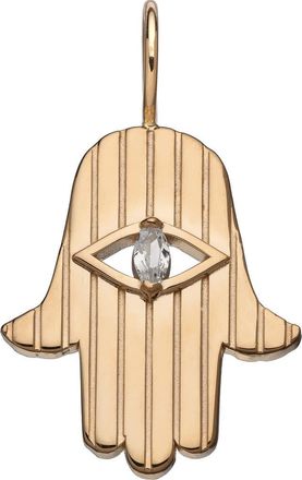 Jennifer Zeuner Sari Hamsa Charm in 14K Yellow Gold Plated Silver at Nordstrom